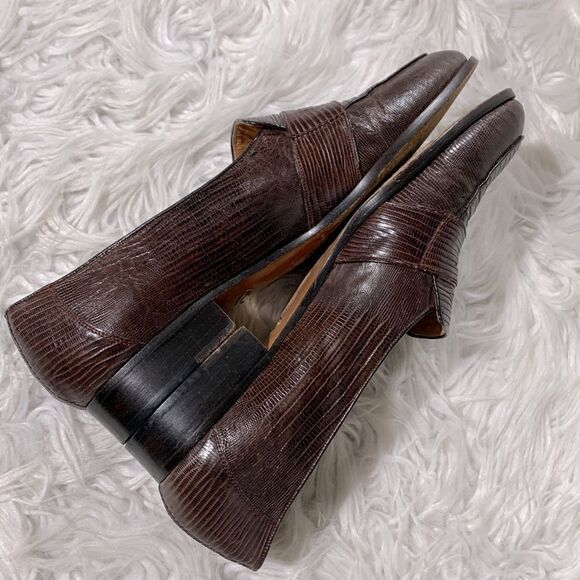 GENUINE LIZARD loafers reddish brown men’s 10.5D main image 10